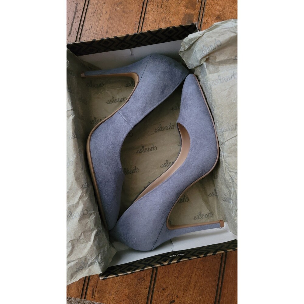 Charles by Charles David Pointed-Toe Frosted Blue Pact Pump Heel- Size 9.5 - Picture 2 of 7